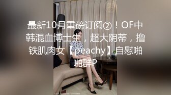 最新10月重磅订阅②！OF中韩混血博士生，超大阴蒂，撸铁肌肉女【peachy】自慰啪啪群P